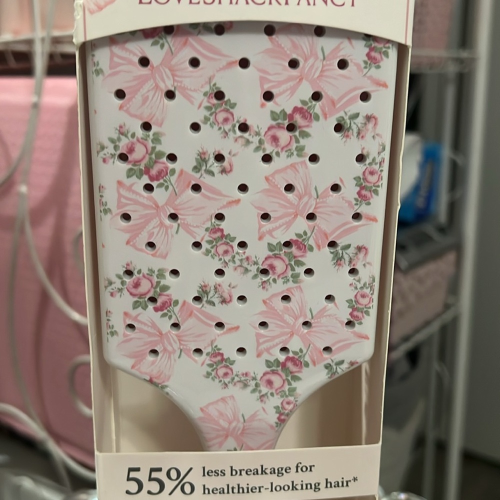 LoveShackFancy Wet Brush Pink Floral Paddle Detangler-Rosa Beaux - Picture 3 of 6